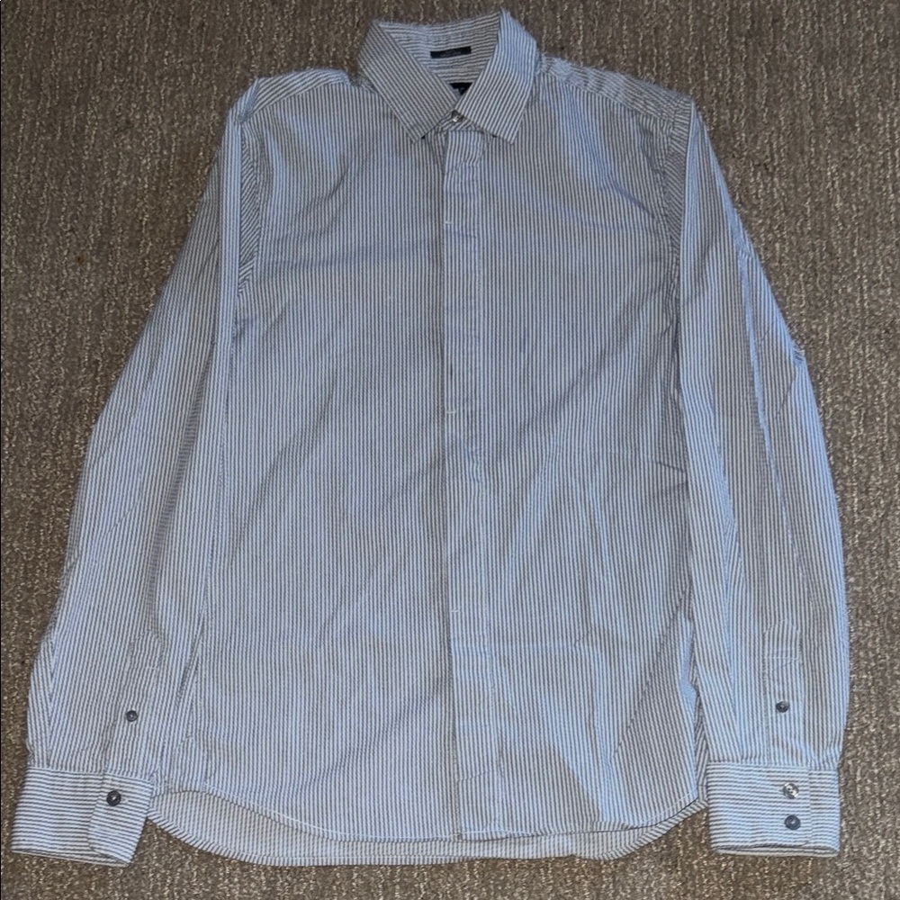 A|X Armani Exchange Men's Blue Striped Shirt Sz S